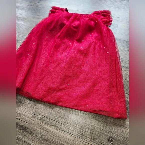 Cat & Jack Tulle Sequin Holiday Pleated Dress - Picture 4 of 5